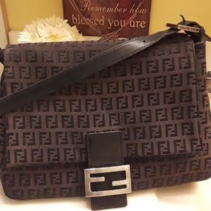 Authentic Fendi Zucchino Shoulder Bag